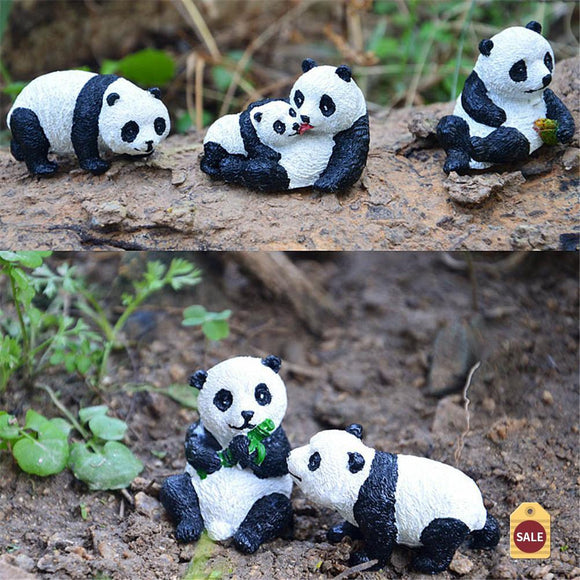 Kawaii Doll Panda Miniature fun Panda Fairy Garden Miniatures kids gift Cute Animal Miniatures For Terrariums home decor